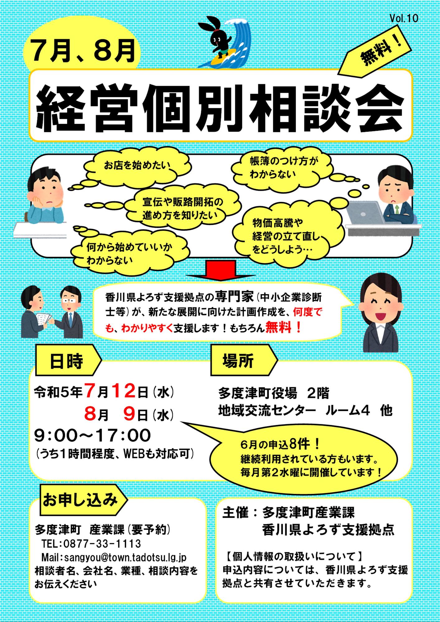 専門家による経営個別相談会について／多度津町
